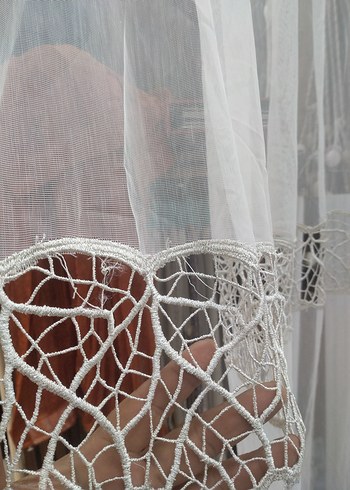 Nakış Detaylı Beyaz Tül Perde kod 44 - Görsel 6