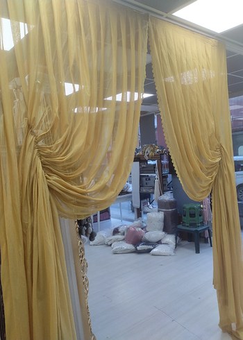 Parlak Sarı Modern Tül Perde kod 33 - Görsel 3