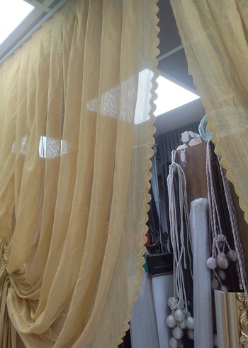 Parlak Sarı Modern Tül Perde kod 33 - Görsel 4