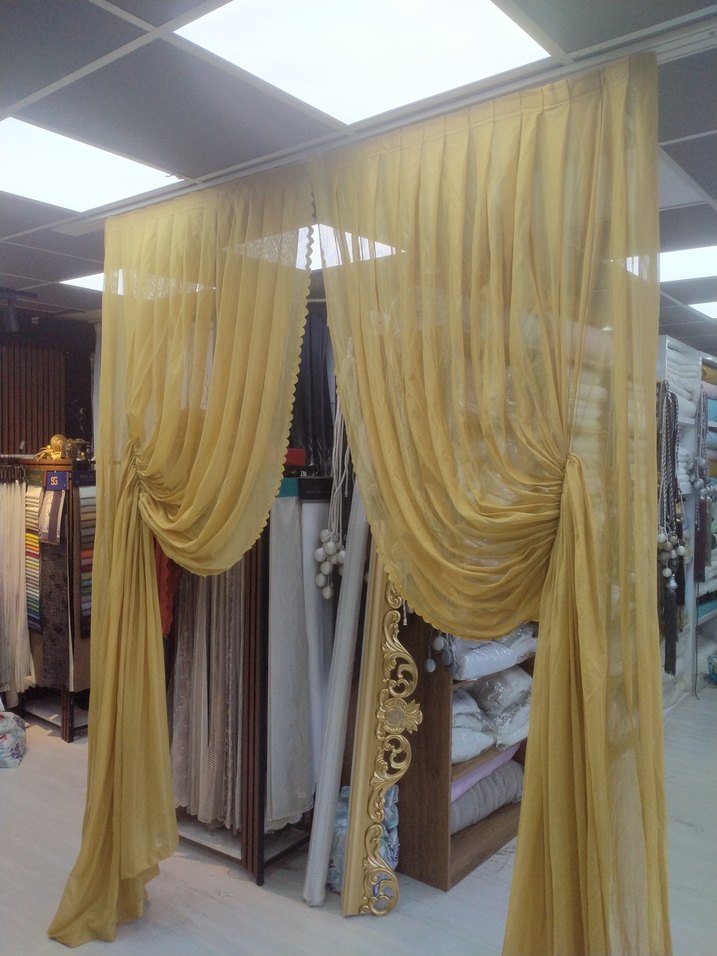 Parlak Sarı Modern Tül Perde kod 33 - Görsel 2