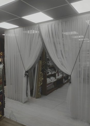 Tül Perde eni 360 boyu 250 sık pileli   aksesuarları hediyedir. - Görsel 5