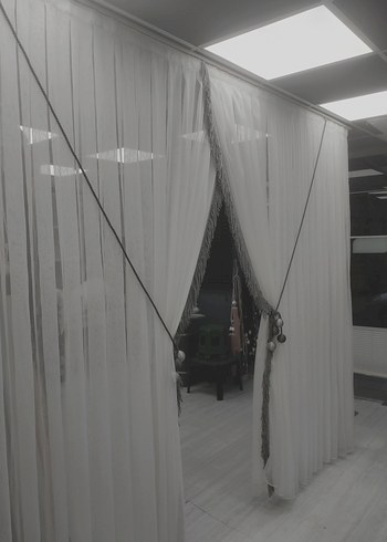 Tül Perde eni 360 boyu 250 sık pileli   aksesuarları hediyedir. - Görsel 2