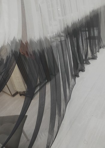 Çağdaş lacivert-Beyaz Düz Tül Perde kod 26 - Görsel 8