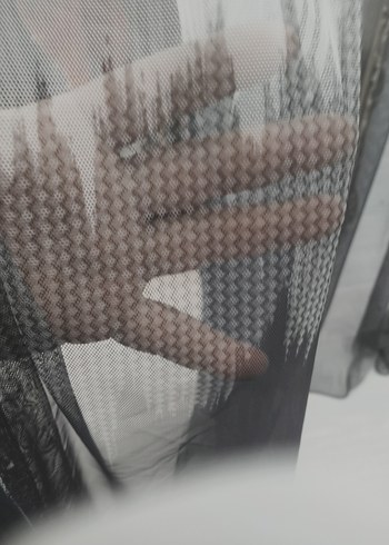 Çağdaş lacivert-Beyaz Düz Tül Perde kod 26 - Görsel 6