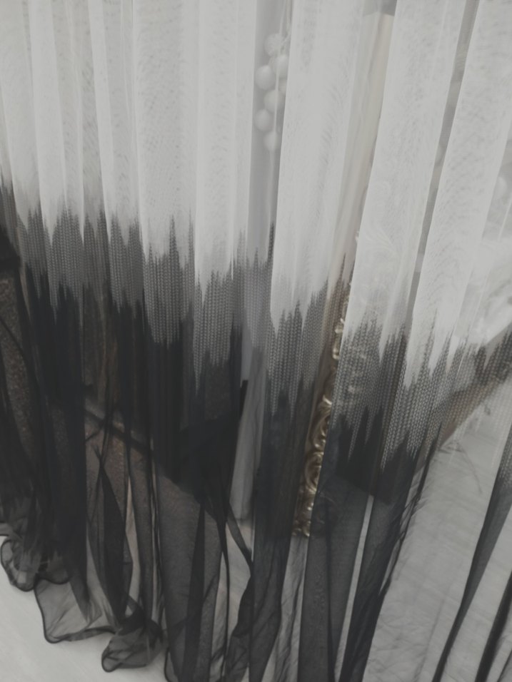 Çağdaş lacivert-Beyaz Düz Tül Perde kod 26 - Görsel 3