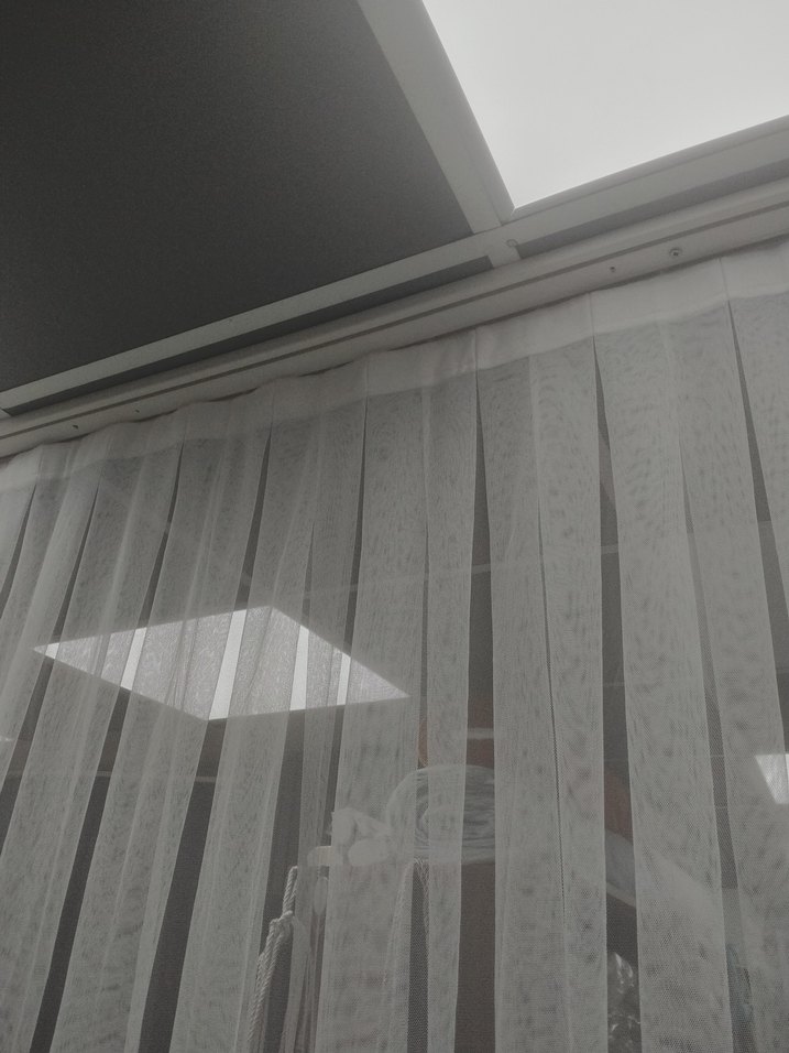 Çağdaş lacivert-Beyaz Düz Tül Perde kod 26 - Görsel 4