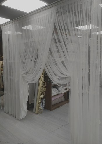 Beyaz Modern Tül Perde eni 450 boyu 250 sık pileli - Görsel 6