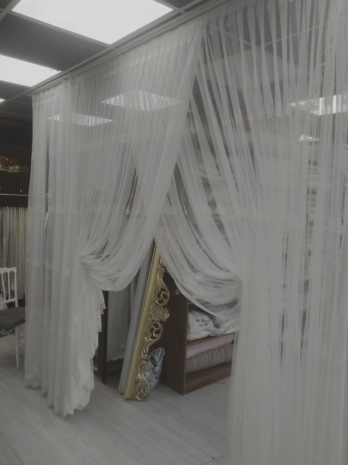 Beyaz Modern Tül Perde eni 450 boyu 250 sık pileli - Görsel 2