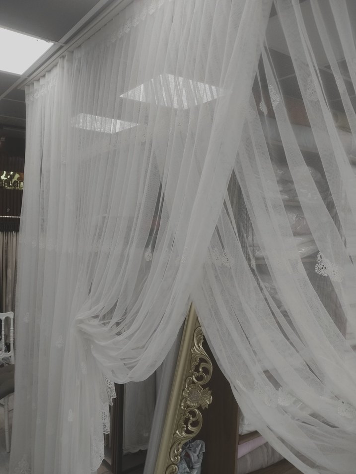 Beyaz Modern Tül Perde eni 450 boyu 250 sık pileli - Görsel 3