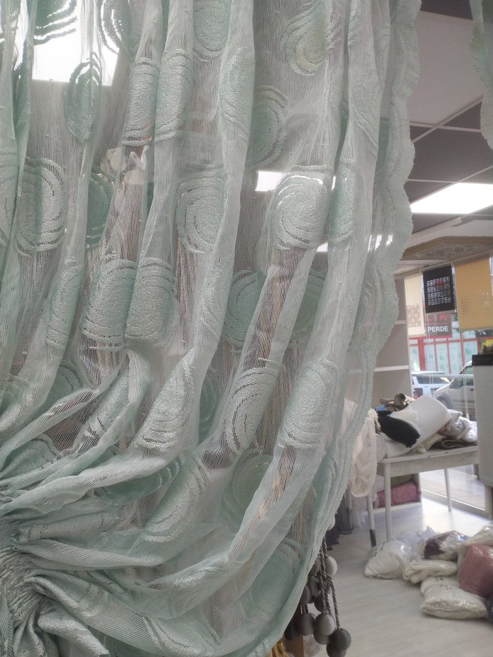 mint yesilBatik Desenli Perde kod 32 - Görsel 5