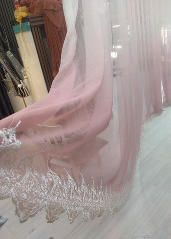 Pembe ekru geçişli Tie-Dye Bohem Perde kod 28 - Görsel 7