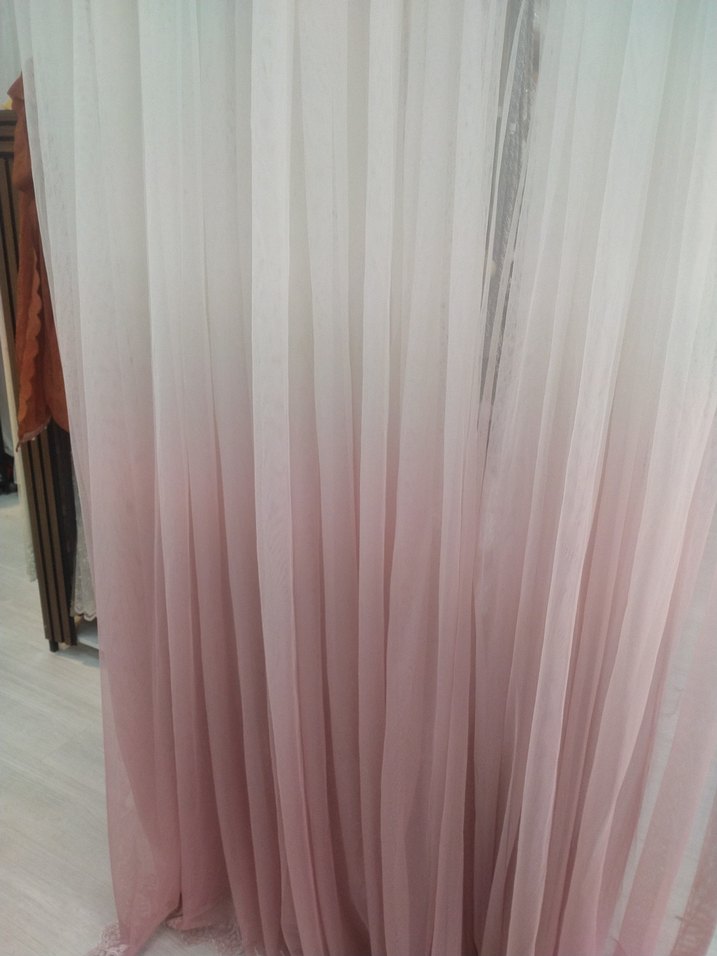 Pembe ekru geçişli Tie-Dye Bohem Perde kod 28 - Görsel 2