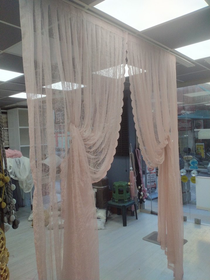 Pembe Bohem Tarzı Tül Perde kod 35 - Görsel 3