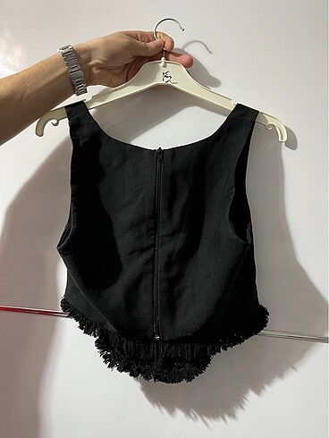 Trendyol & Milla siyah korseli crop top