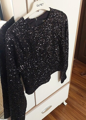 Abiye Etek Üstü Pullu Bluz - Görsel 2