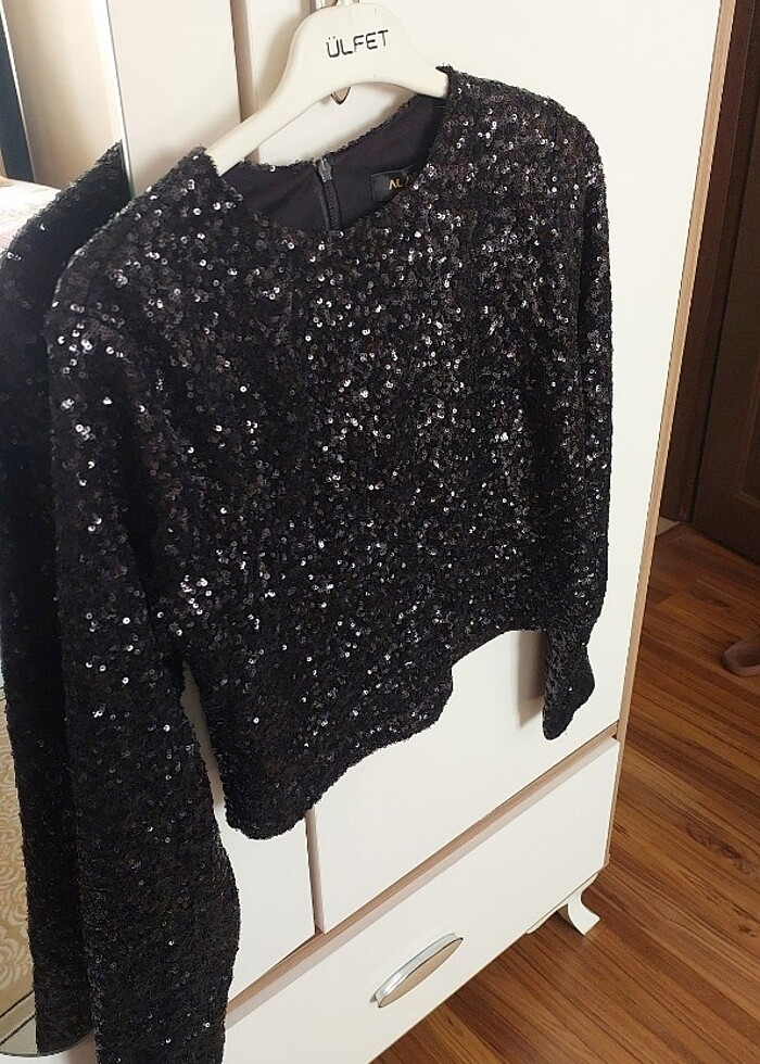 Abiye Etek Üstü Pullu Bluz - Görsel 2