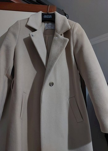 PUANE Tek Düğmeli Bilek Boy Kaşe Kaban - Görsel 3