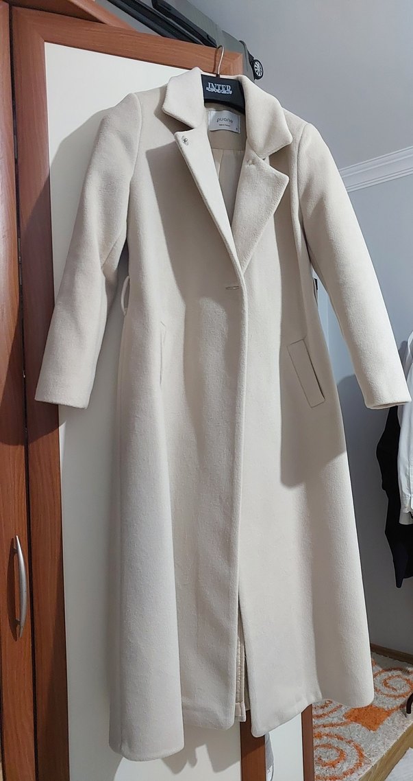 PUANE Tek Düğmeli Bilek Boy Kaşe Kaban - Görsel 2