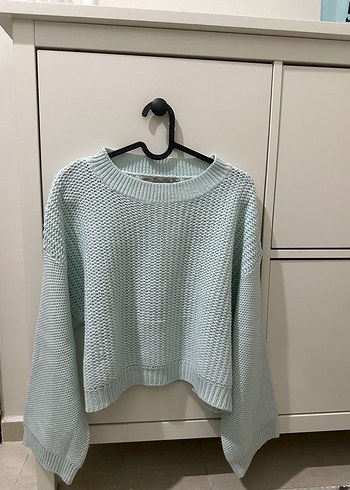 Gri Örgü Kadın Triko Sweatshirt