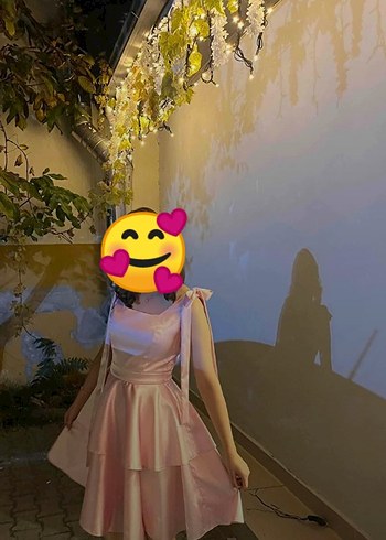 Pembe Straplez Midi Parti Elbisesi