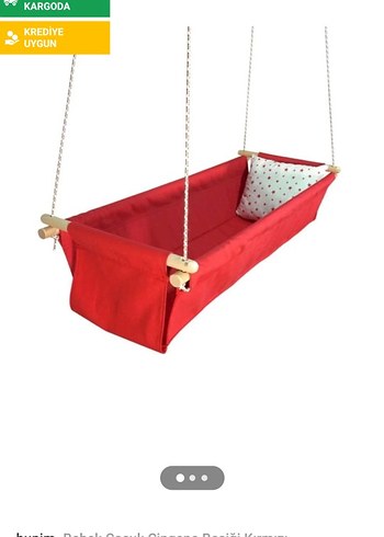 Kırmızı Parlak Bebek Beşiği - Görsel 4