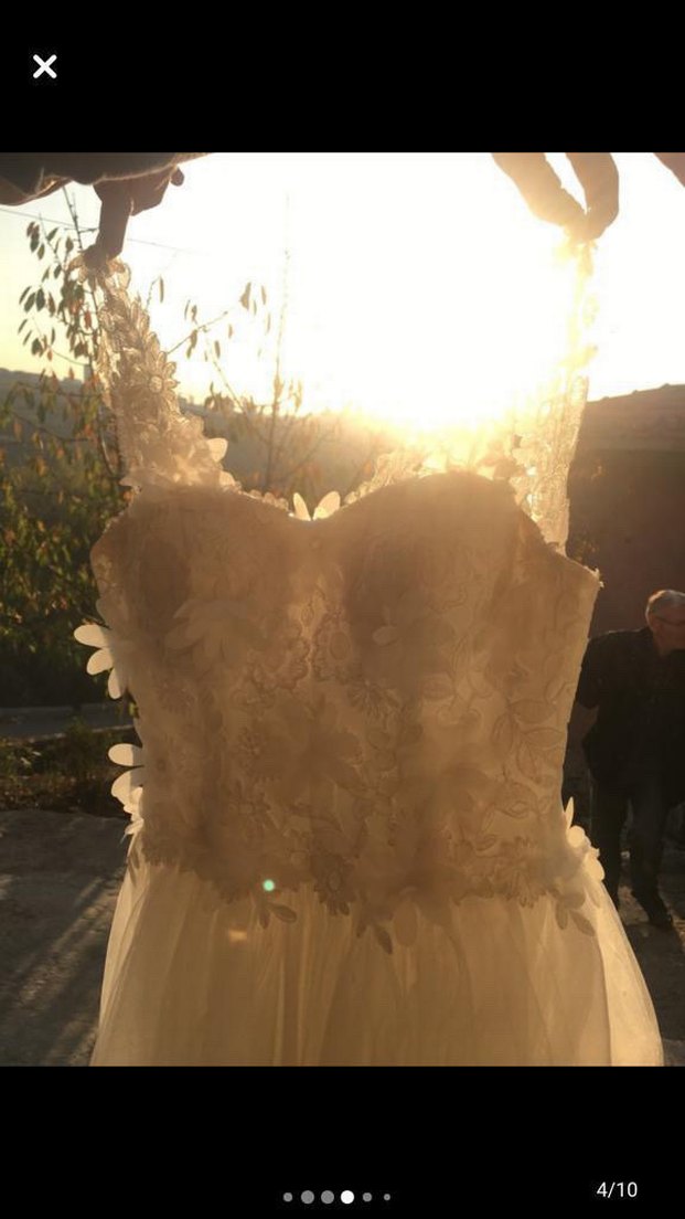 Bohem Vintage A Kesim Uzun Gelinlik - Görsel 2