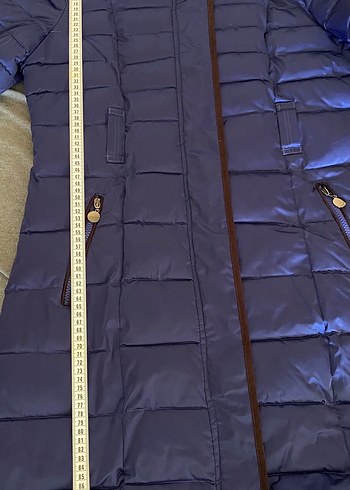xl Beden lacivert Renk Kadın Mavi Uzun Şişme Kaban-mont-yelek-ceket-kaban