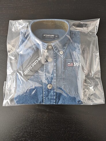 6-9 Ay Beden mavi Renk Denim gömlek