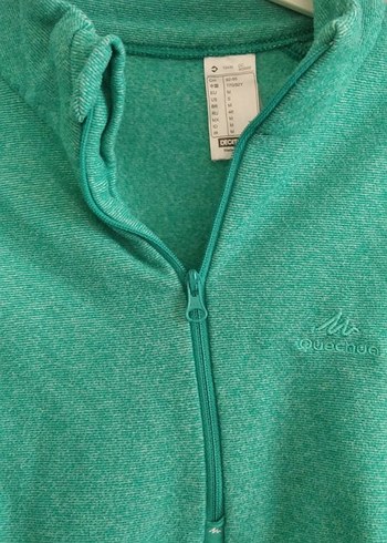 m Beden Kadın Yeşil Yarım Fermuarlı Sweatshirt