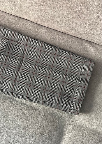 38 Beden Kadın Gri Kemerli Regular Fit Kumaş Pantolon