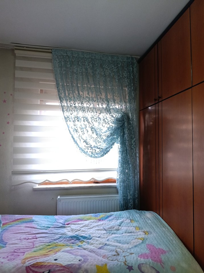 Brıllant marka Mavi işlemeli Mavi Parlak Tül Perde - Görsel 3