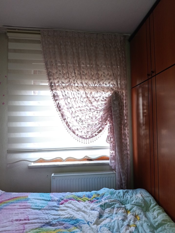 Pembe Bağlama Desenli Fon Perde - Görsel 5