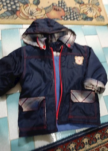 Erkek Çocuk Lacivert Kapüşonlu Ceket - Görsel 3