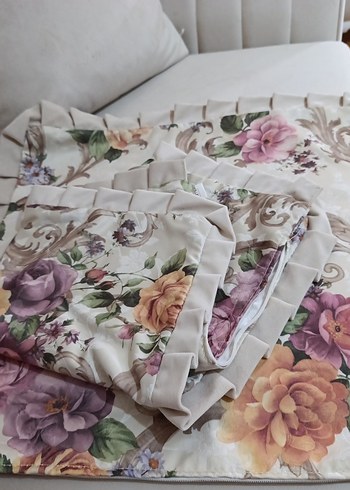 Pastel Renkli Çiçek Desenli mınder yastık kılıfı - Görsel 2