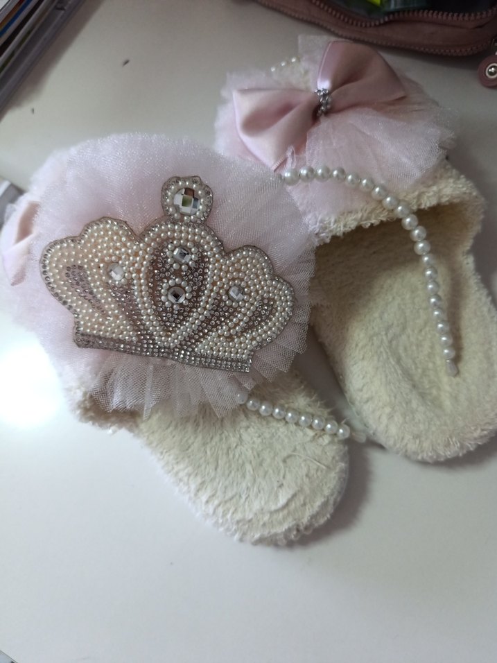 İnci Detaylı Pembe Lohusa Terliği - Görsel 3