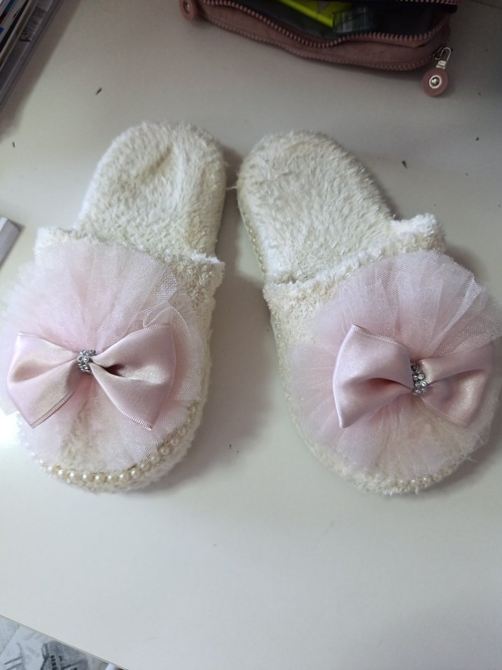 İnci Detaylı Pembe Lohusa Terliği - Görsel 5