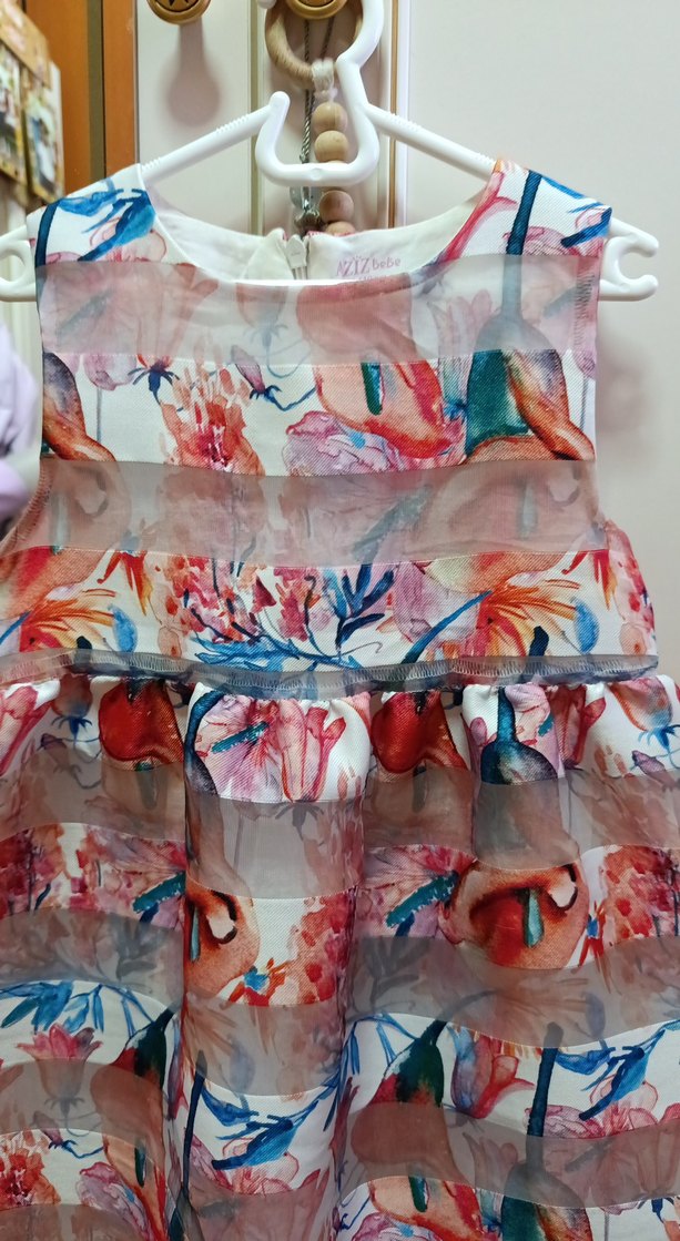 Çiçek Baskılı Kız Çocuk Elbise - Görsel 2