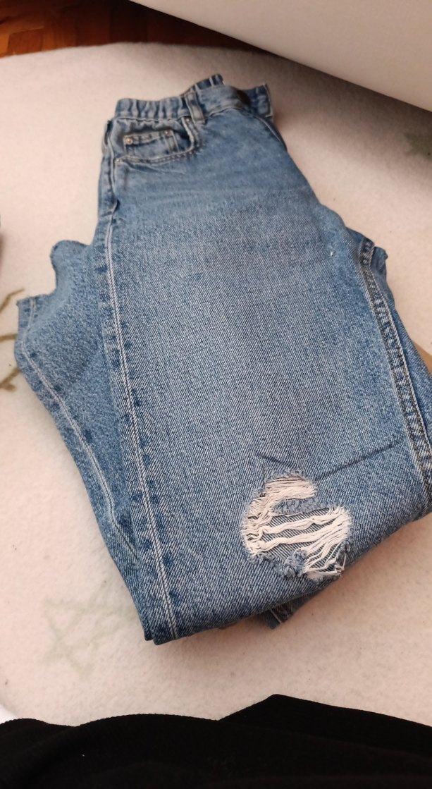 Mavi Rahat Bol Kesim Denim Pantolon - Görsel 2