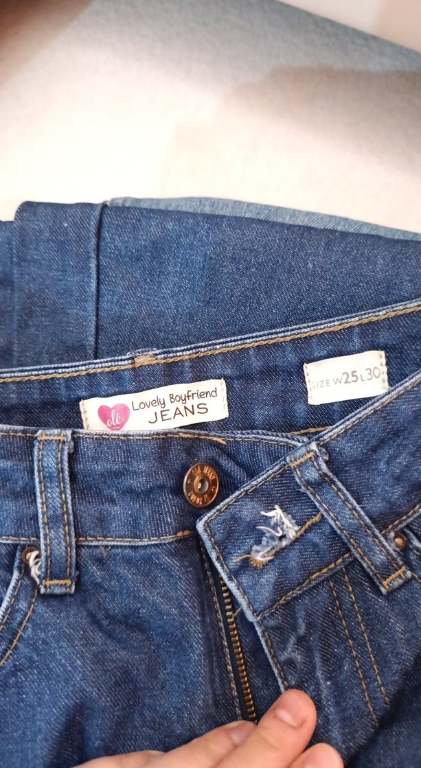 Kadın Mavi Normal Boy Rahat Kesim Kot Pantolon - Görsel 3