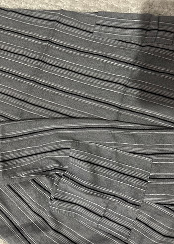 Gri Çizgili Elbise kısa - Görsel 3