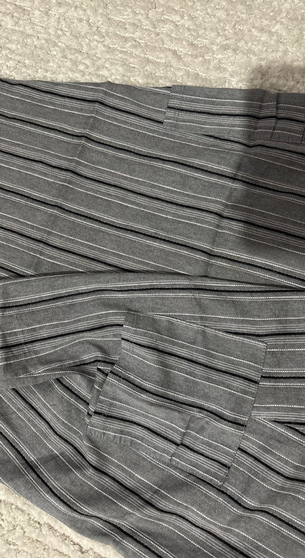 Gri Çizgili Elbise kısa - Görsel 3