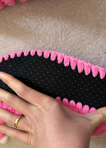 Pembe Örgü Kız Çocuk Ev Terliği - Görsel 2