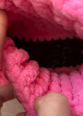 Pembe Örgü Kız Çocuk Ev Terliği - Görsel 3