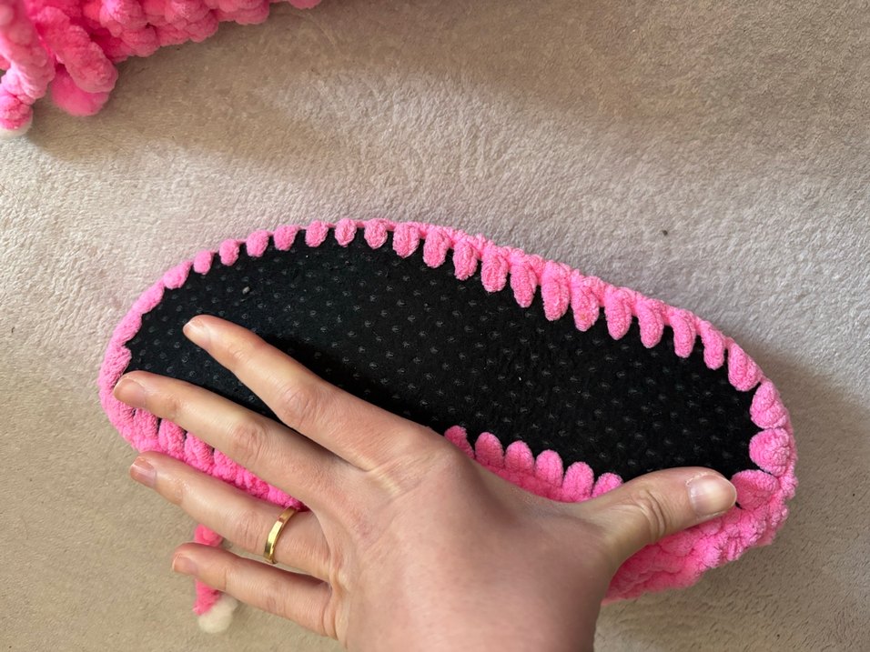 Pembe Örgü Kız Çocuk Ev Terliği - Görsel 2