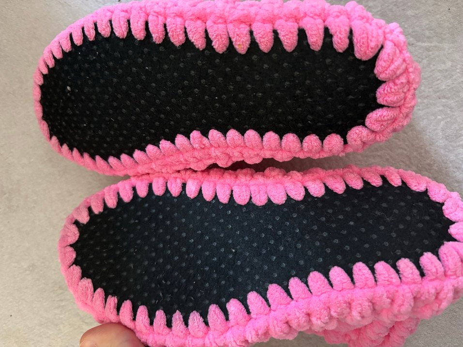 Pembe Örgü Kız Çocuk Ev Terliği - Görsel 4