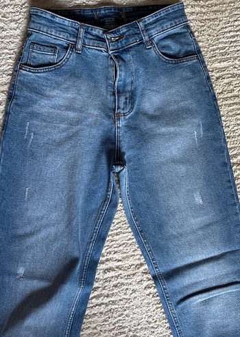 Kadın Mavi kot pantolon - Görsel 3