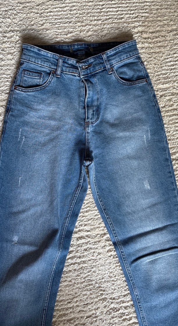 Kadın Mavi kot pantolon - Görsel 3