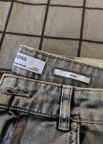 Bershka Gri Denim Kadın Midi Jean Pantolon