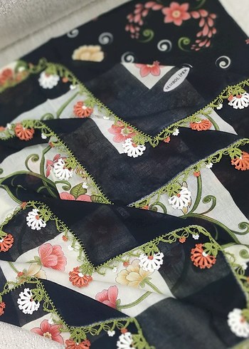 2'li Çeyizlik Oyalı Tülbent - Görsel 2