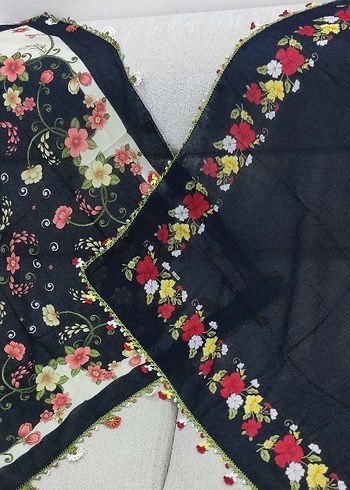 2'li Çeyizlik Oyalı Tülbent - Görsel 5